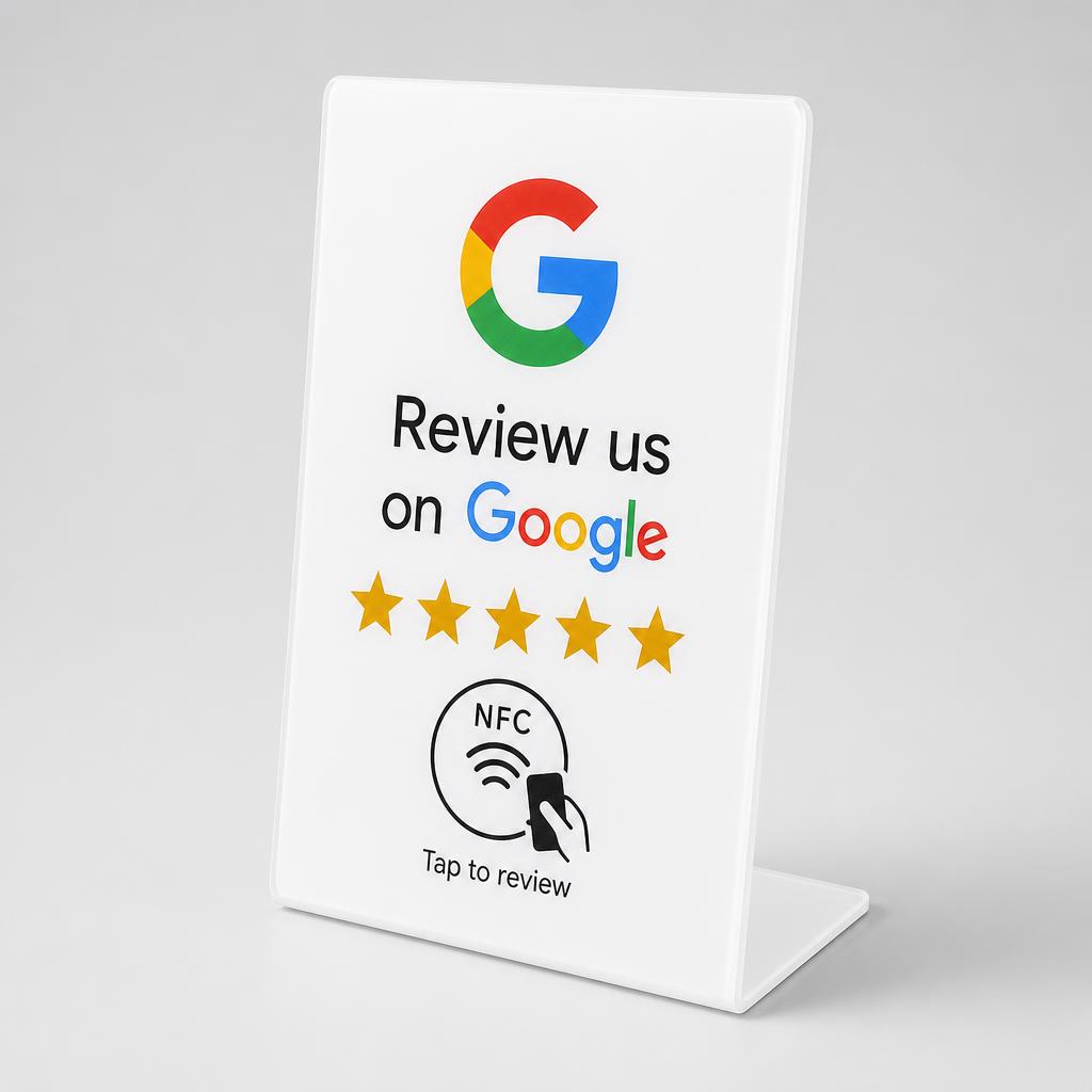 L-Standing Google Review Plaque